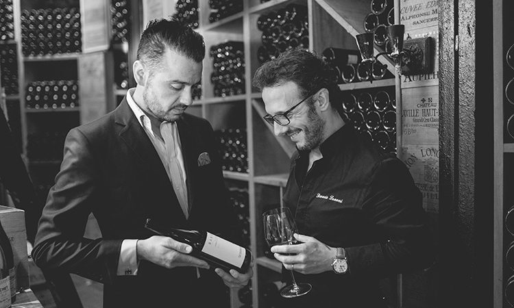 Sommelier Gabriele Del Carlo, con Simone Zanoni, Chef stellato del "Le George" Parigi